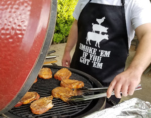 Funny BBQ Apron for Men Smoke Em If You Got Em Barbecue Grilling Aprons With Pockets Father's Day Gift Idea