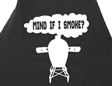 Funny BBQ Apron for Men Barbeque BGE Grilling Dad Aprons With Pockets Big Green Egg Accessory Mind If I Smoke Father's Day Gift Idea